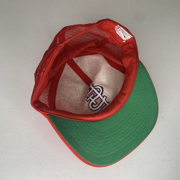 Vintage UII St Louis Cardinals Red OSFA Mesh Snap Back Hat MLB 90s Trucker Cap - Picture 5 of 7